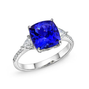 Premier 4.63 Carat Cushion Cut Tanzanite "Linda Ring"